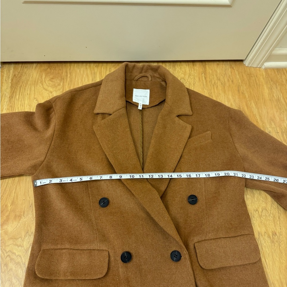 Avec Les Filles Womens (M) Wool Blend Oversized Coat Camel Tan - Picture 6 of 9